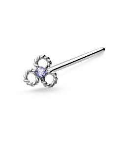 Floral Knot Silver Straight Nose Stud NSKA-677st